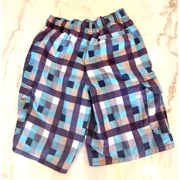 Polo Men's Swim Shorts Trunks Size‎ M Purple Blue Gray Beverly Hills Polo Club - Picture 2 of 9